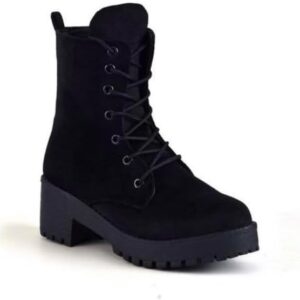 Half Boots Suede Women Wide Heel Zipper by Ganb